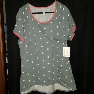 Gray polka dot Lularoe Classic T